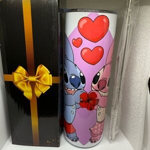 Cute Cartoon Character Tumbler with Hearts